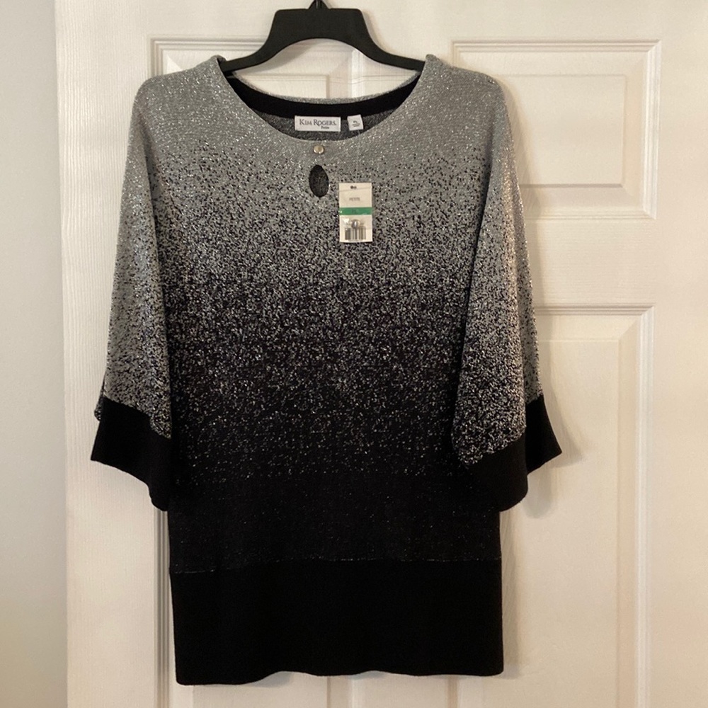 Beautiful Kim Rogers Shirt size PL brand new with tags color silver and black - Picture 1 of 12